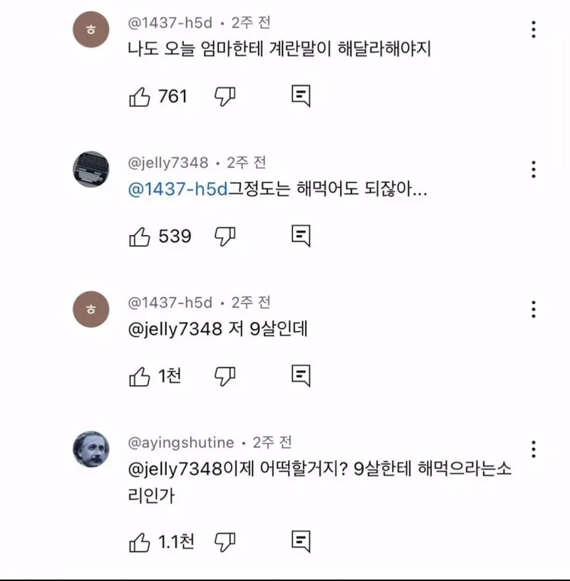 나도 오늘 엄마한테 계란말이 해달라해야지