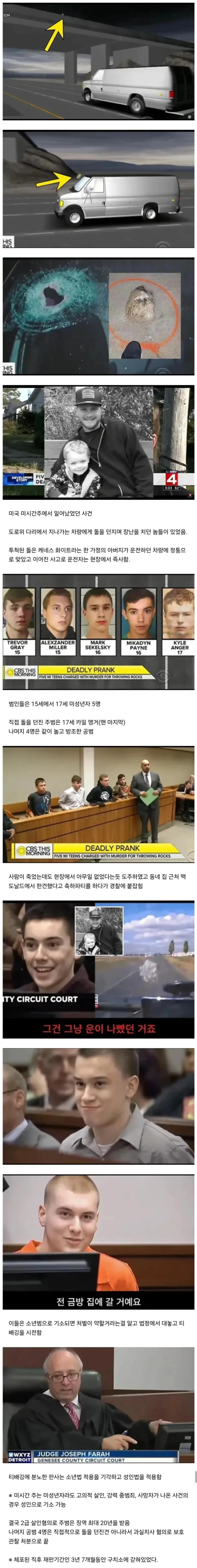 장난으로 사람 죽인 미국 10대 5명