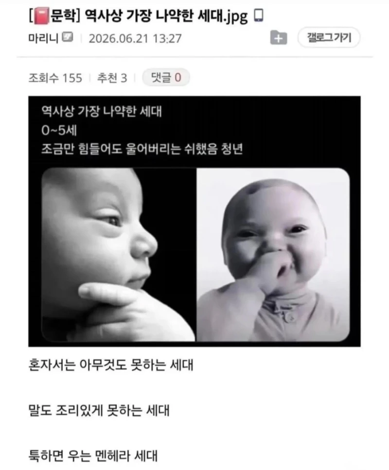 역사상 가장 나약한 세대