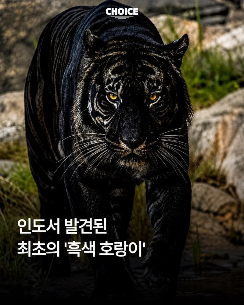 인도서 발견된 최초의 '흑색 호랑이'