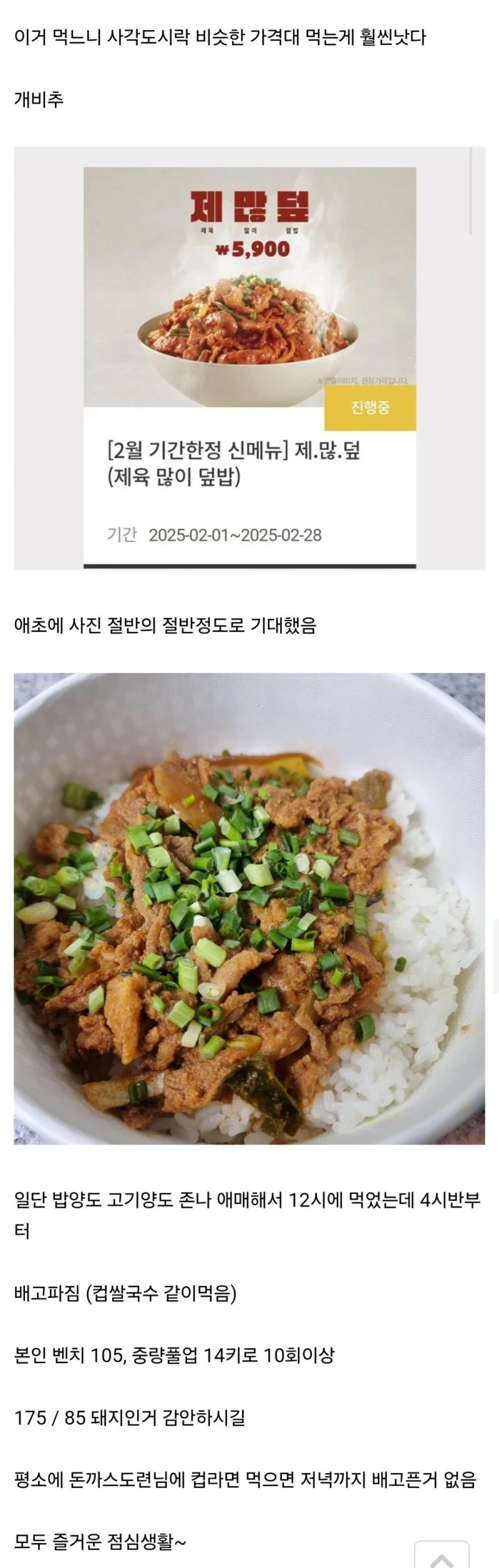 한솥 신메뉴 제육덮밥 후기