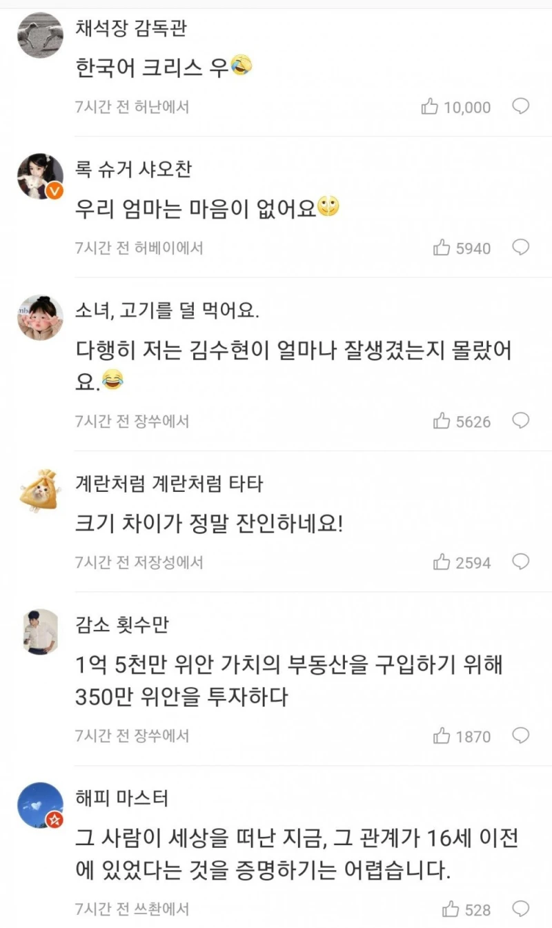 김수현에 대한 중국 웨이보 반응들 -6