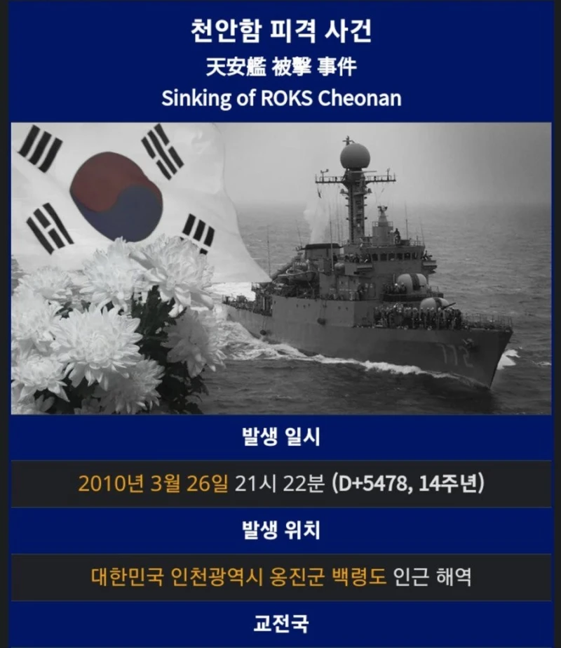 오늘은 천안함 폭침 15주기