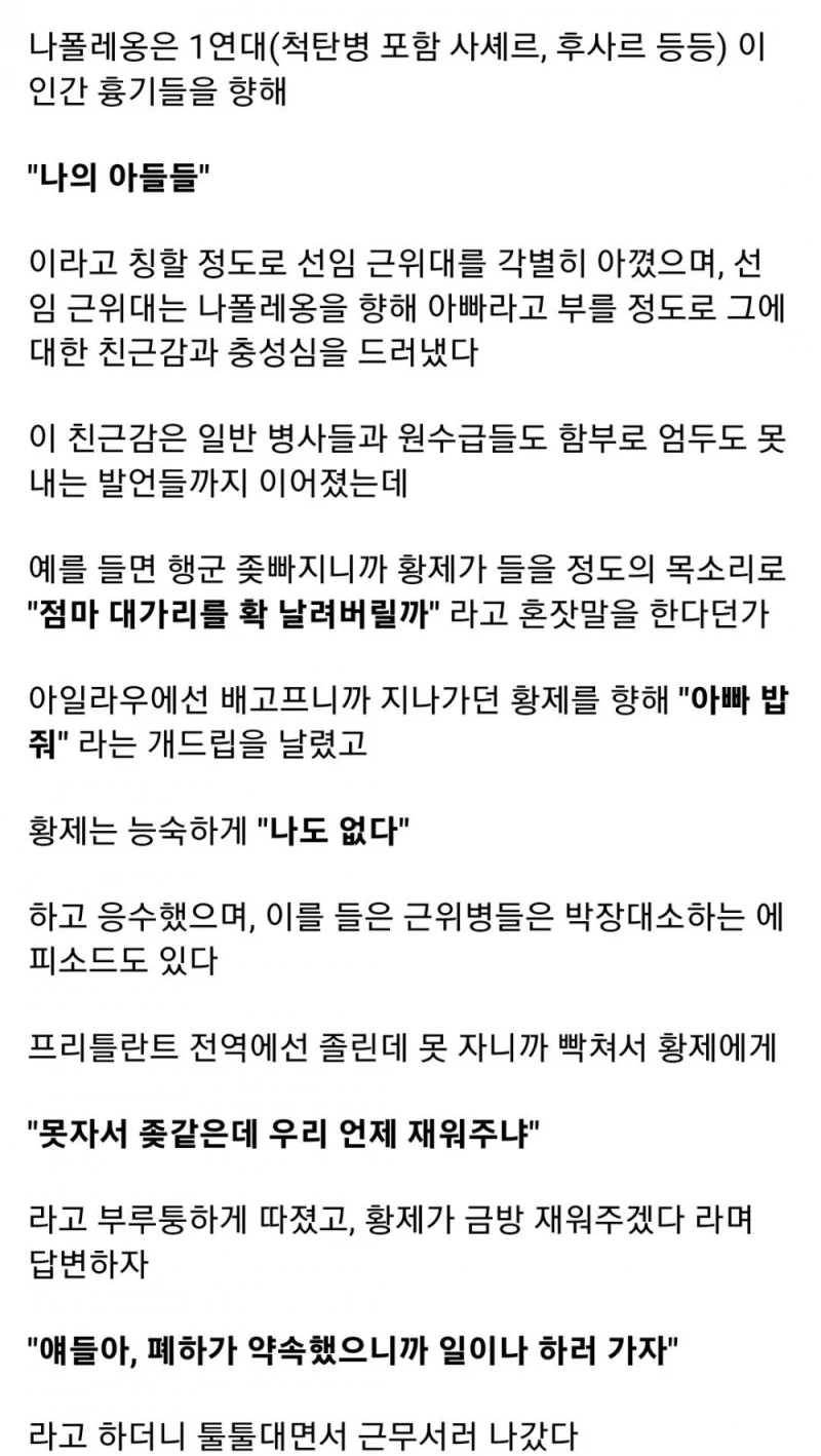 나폴레옹을 친가족 같이 대하는 부하들-2