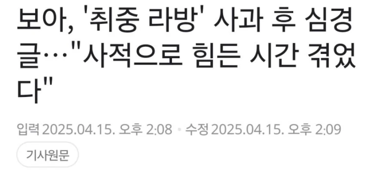 박나래 조롱 발언으로 개까였던 보아 근황