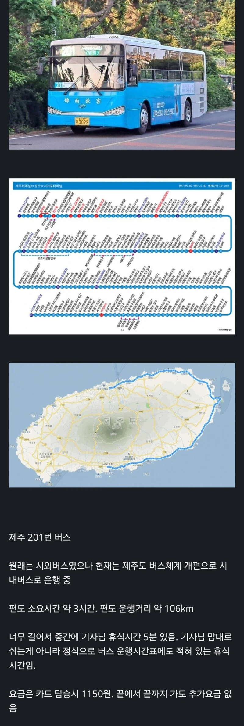 국내에서 제일 길다는 버스 노선