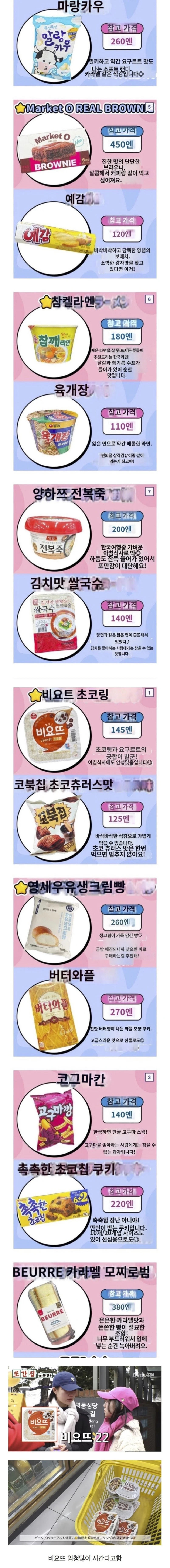 일본인들이 한국 오면 미친듯이 사가는 음식들