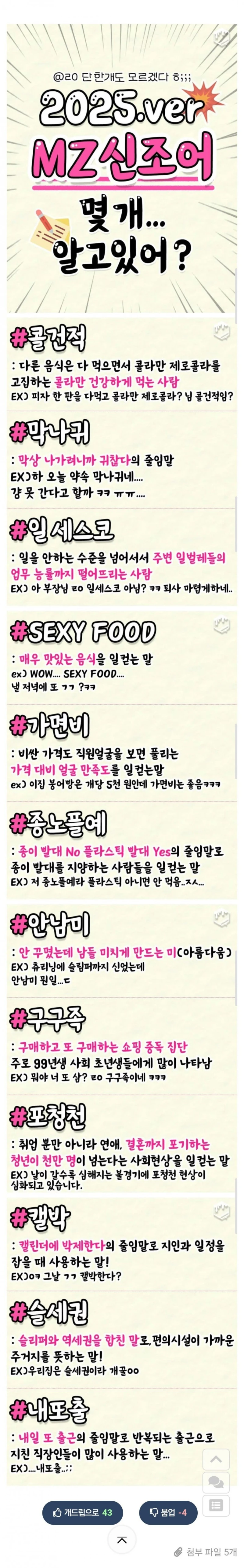 싱글벙글 요즘 MZ들이 쓴다는 신조어 근황