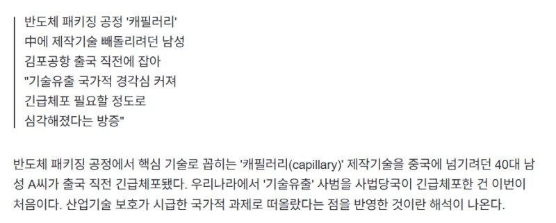 중국에 반도체 기술 빼돌리려다 '사상 첫 긴급체포'-2