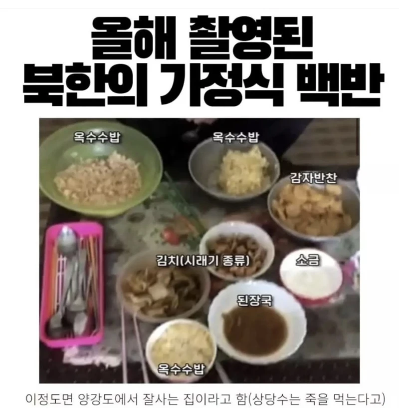 북한 상류층 가정식 근황