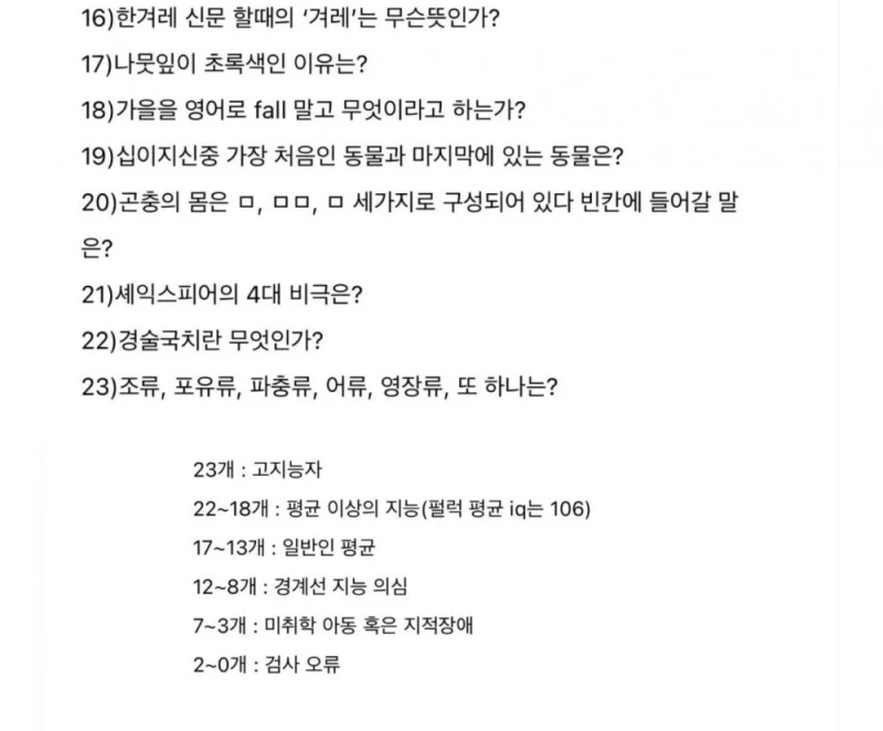 정신과에서 지능검사할 때 실제로 묻는 문제들-2