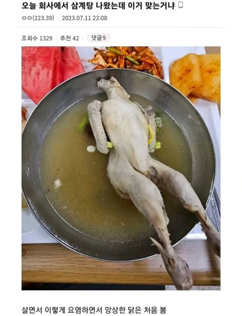 중소기업 삼계탕 비주얼 레전드