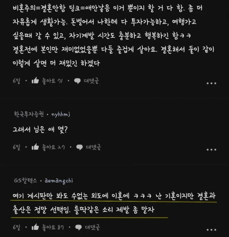비혼주의 딩크 무슨 재미로 사나요? : 블라 여론 바뀜-6
