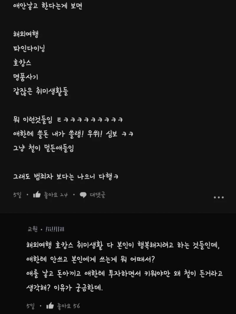 비혼주의 딩크 무슨 재미로 사나요? : 블라 여론 바뀜-16