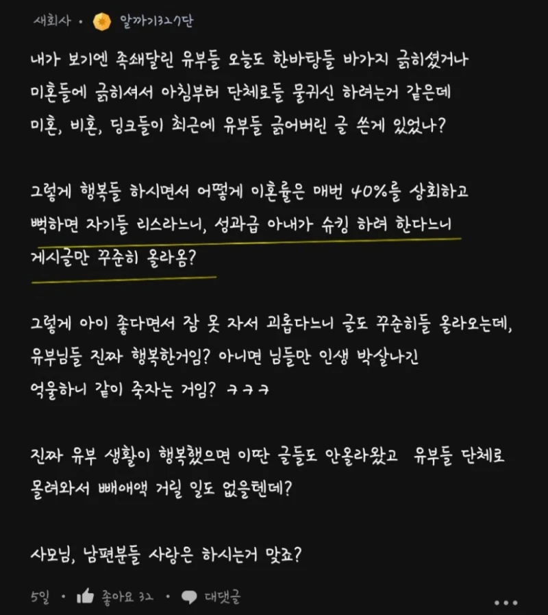 비혼주의 딩크 무슨 재미로 사나요? : 블라 여론 바뀜-21