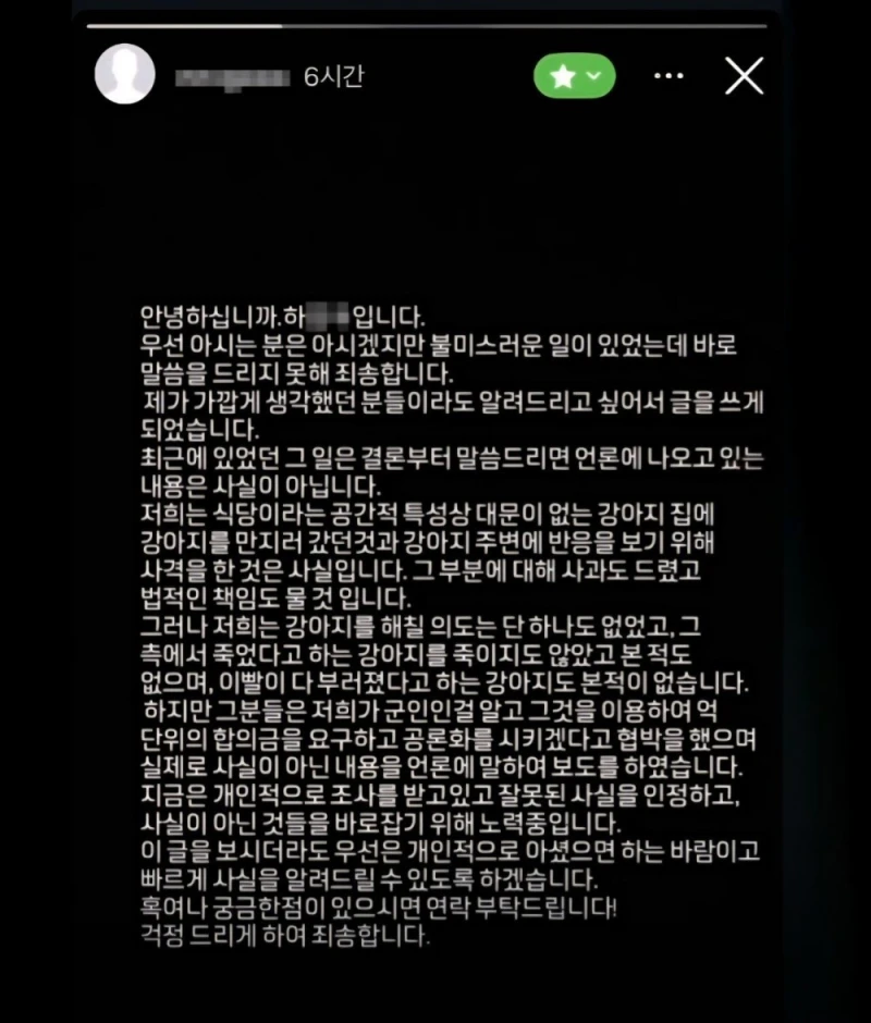 비비탄 사건 피의자가 쓴 글 