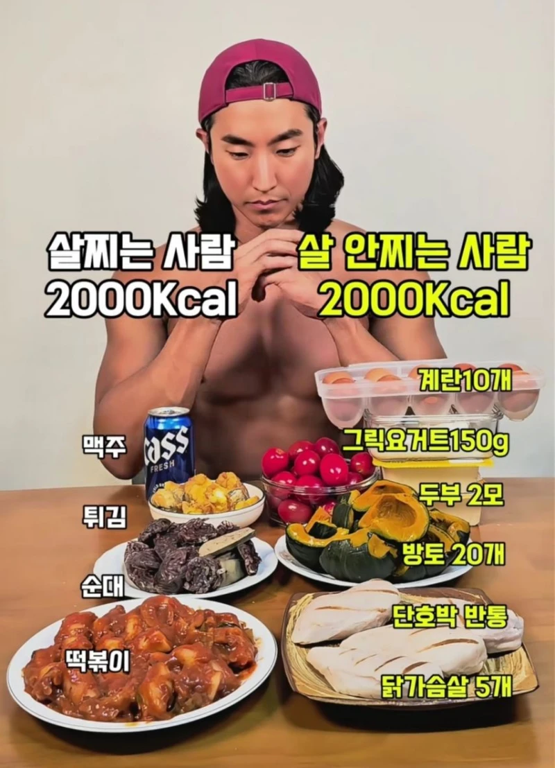 2,000kcal 먹고 살 안찌는 법 
