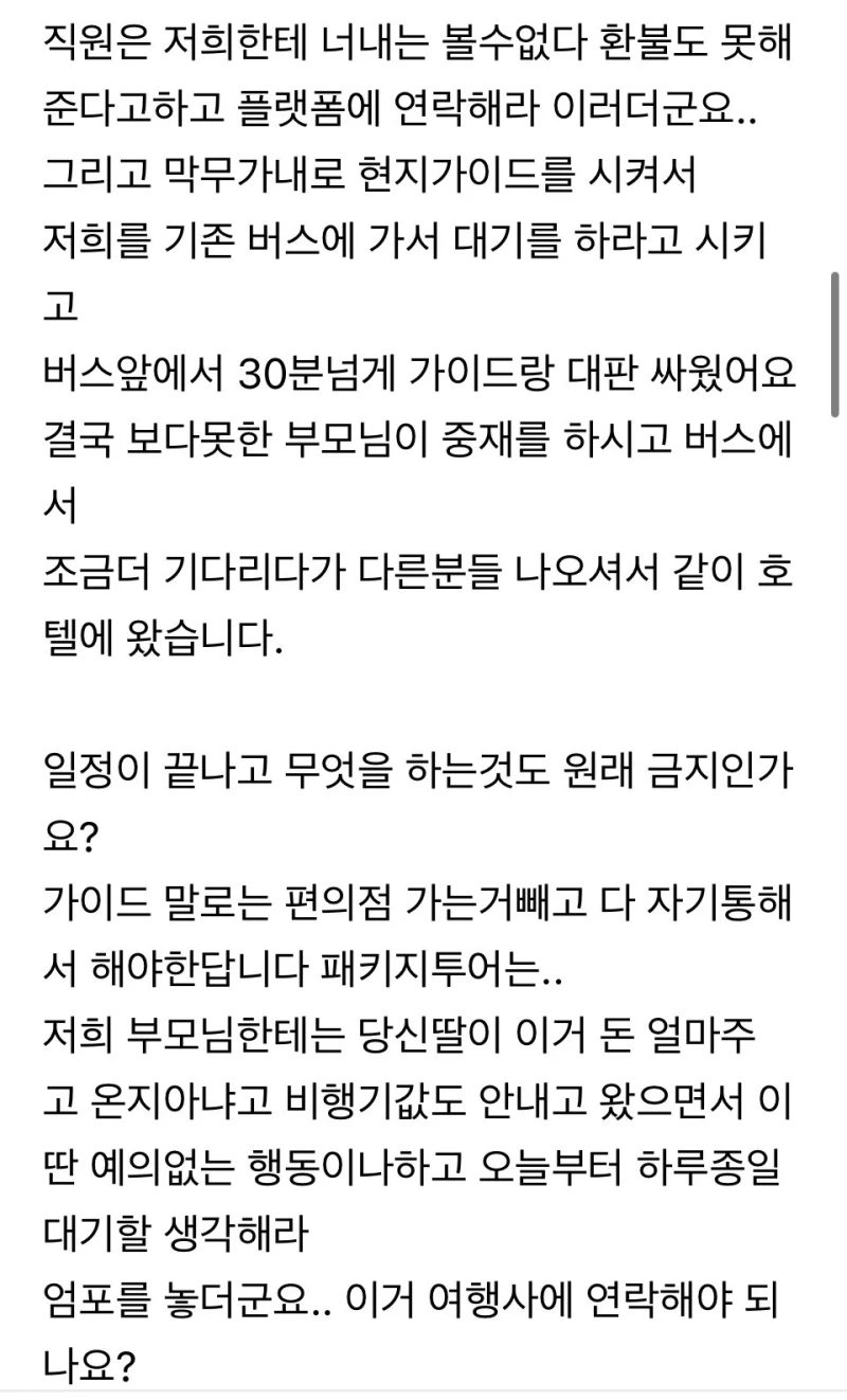 패키지여행 가이드한테 미쳤냐고 소리 들었는데-3