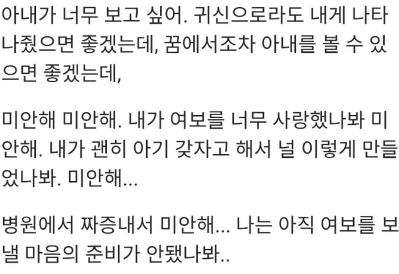 사랑하는 아내가 떠나가기까지 기록-18