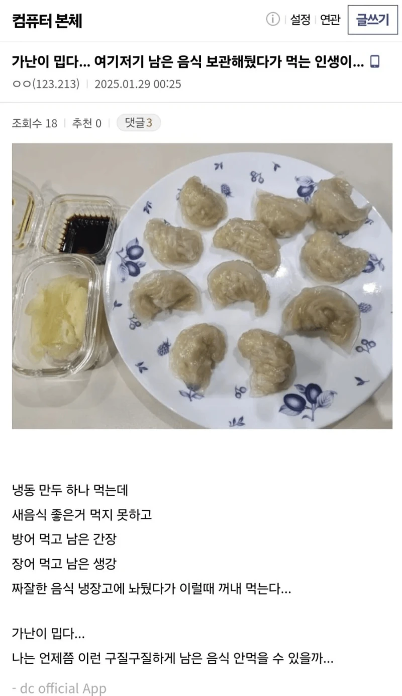가난이 밉다는 디시인