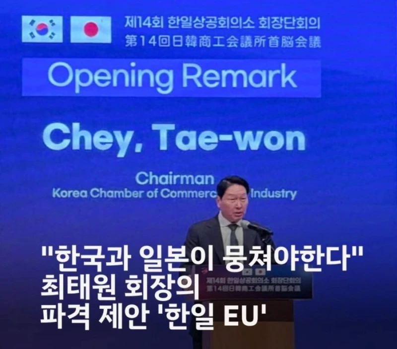 SK 최태원 회장 " 한국과 일본이 뭉쳐야 한다 "