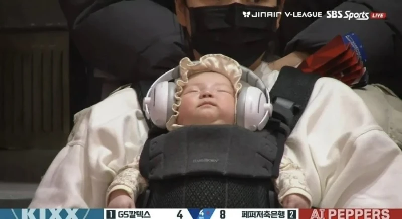 스포츠 경기장에서 아기 재우는법