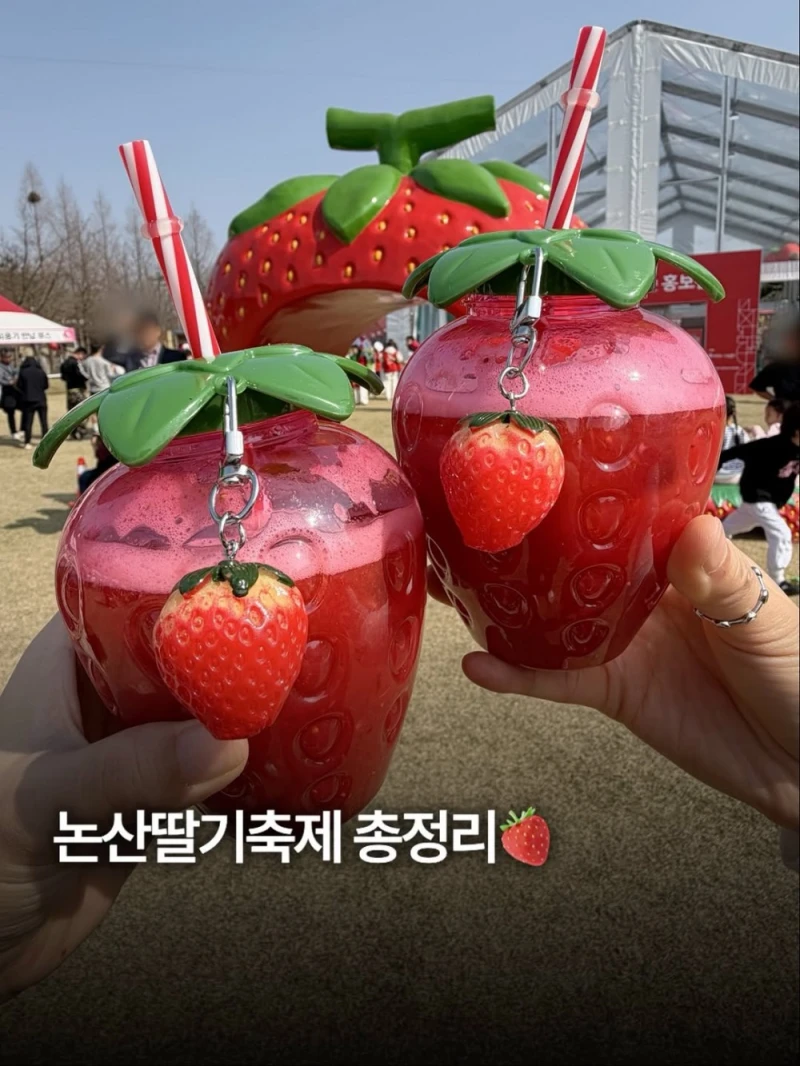논산 딸기 축제에서 판매 한다는 딸기 먹거리 수준