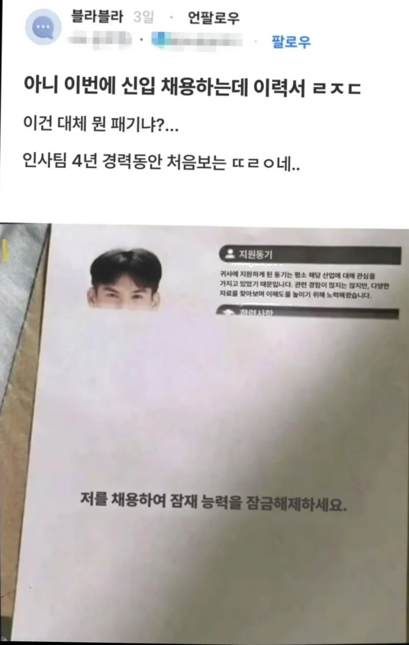2026년 신입사원 이력서 레전드