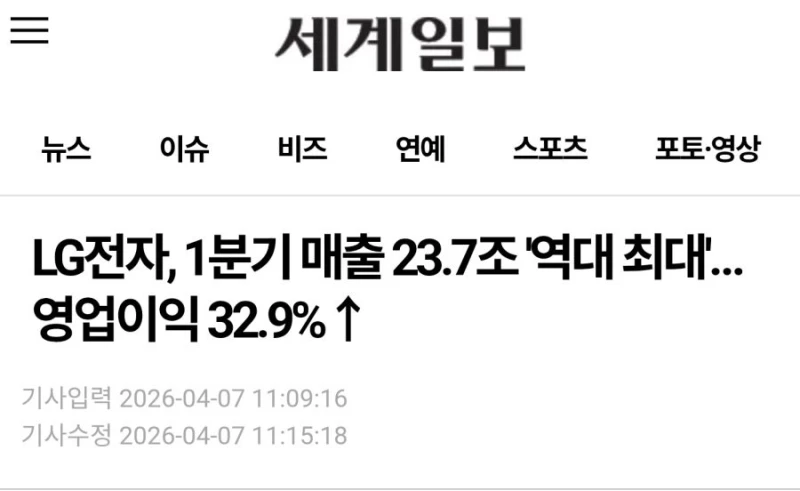 개같이 부활한 LG전자 근황