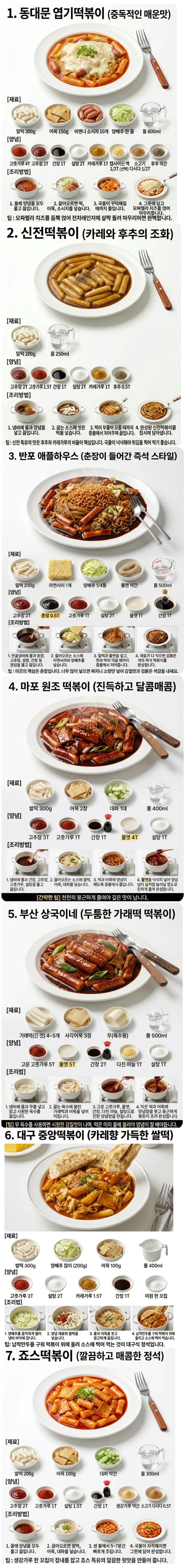 떡볶이 맛집 7곳과 최대한 비슷하게 만들어먹는 레시피