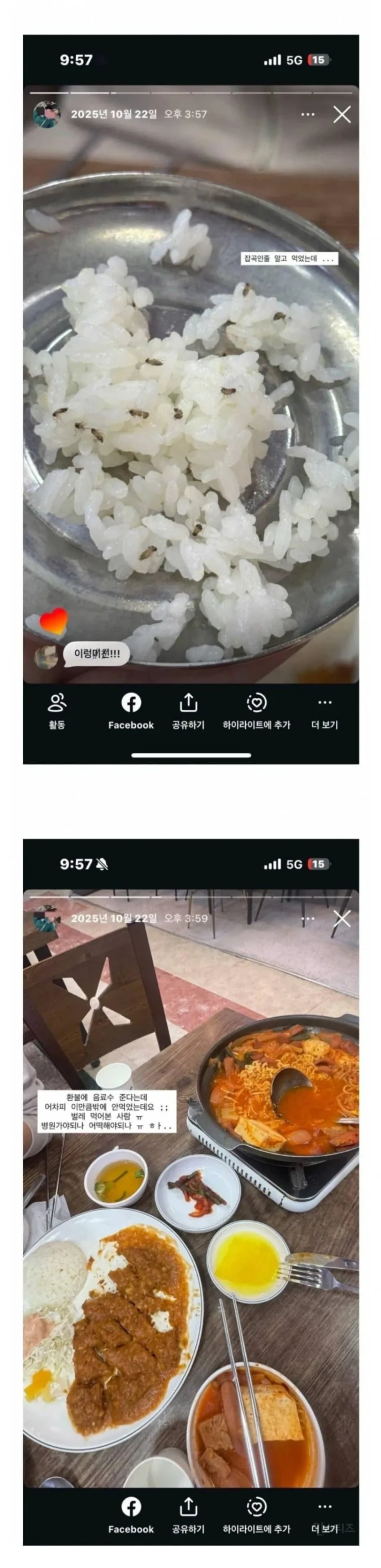 (혐주의) 바퀴벌레가 무더기로 들어 간 밥 먹은 썰-5