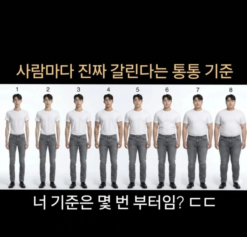 사람마다 진짜 갈린다는 통통 기준