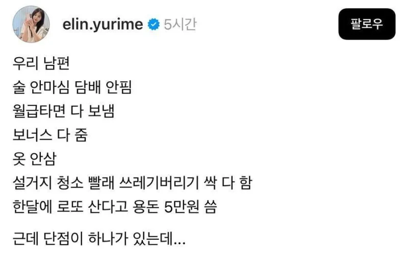 완벽한 남편의 유일한 단점 