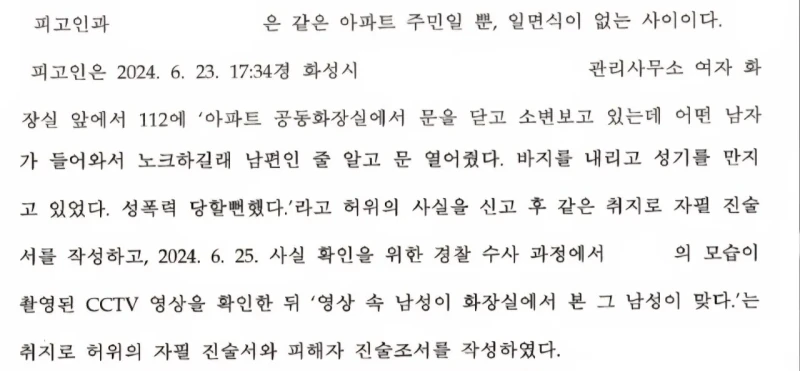동탄 무고 사건 가해자 징역 6월 집유 1년 