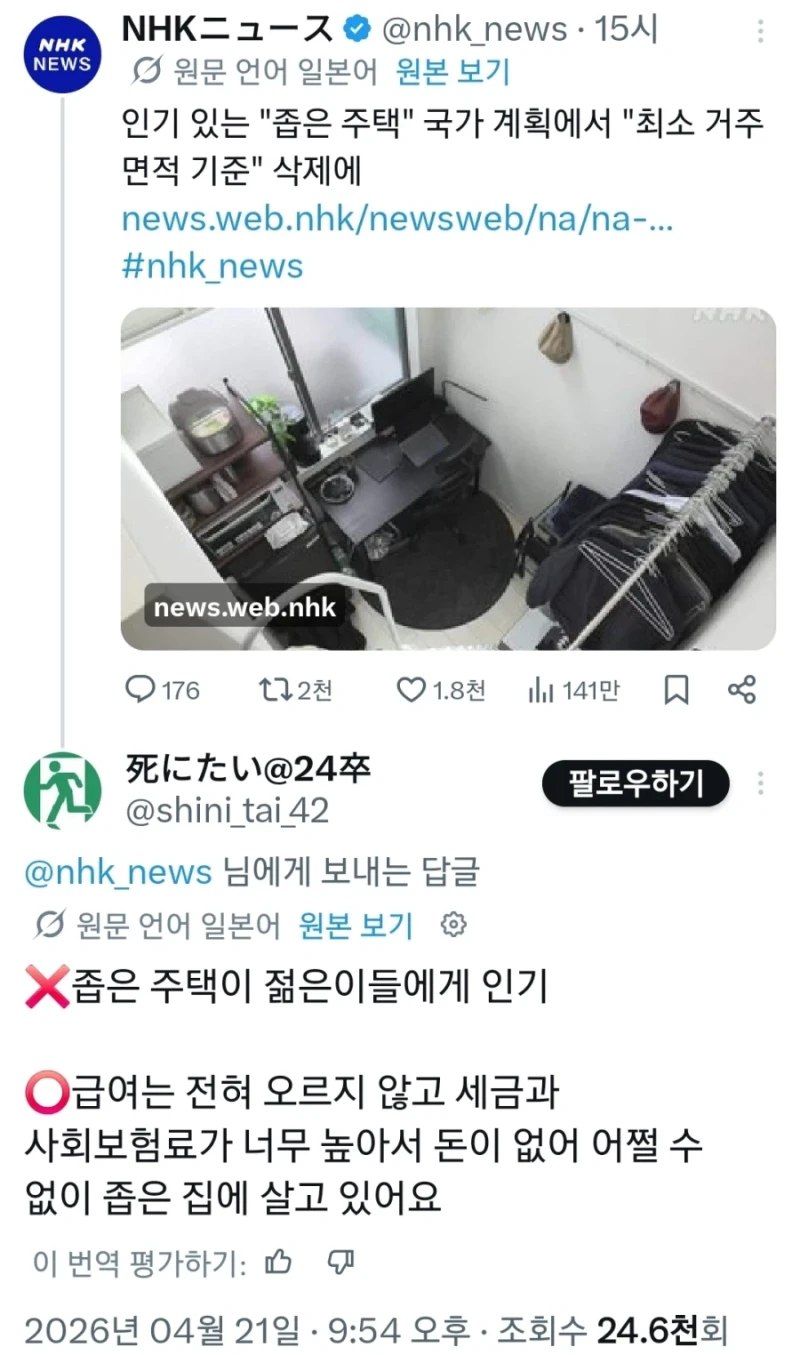 청년들이 좁은 집을 선호하는구나!