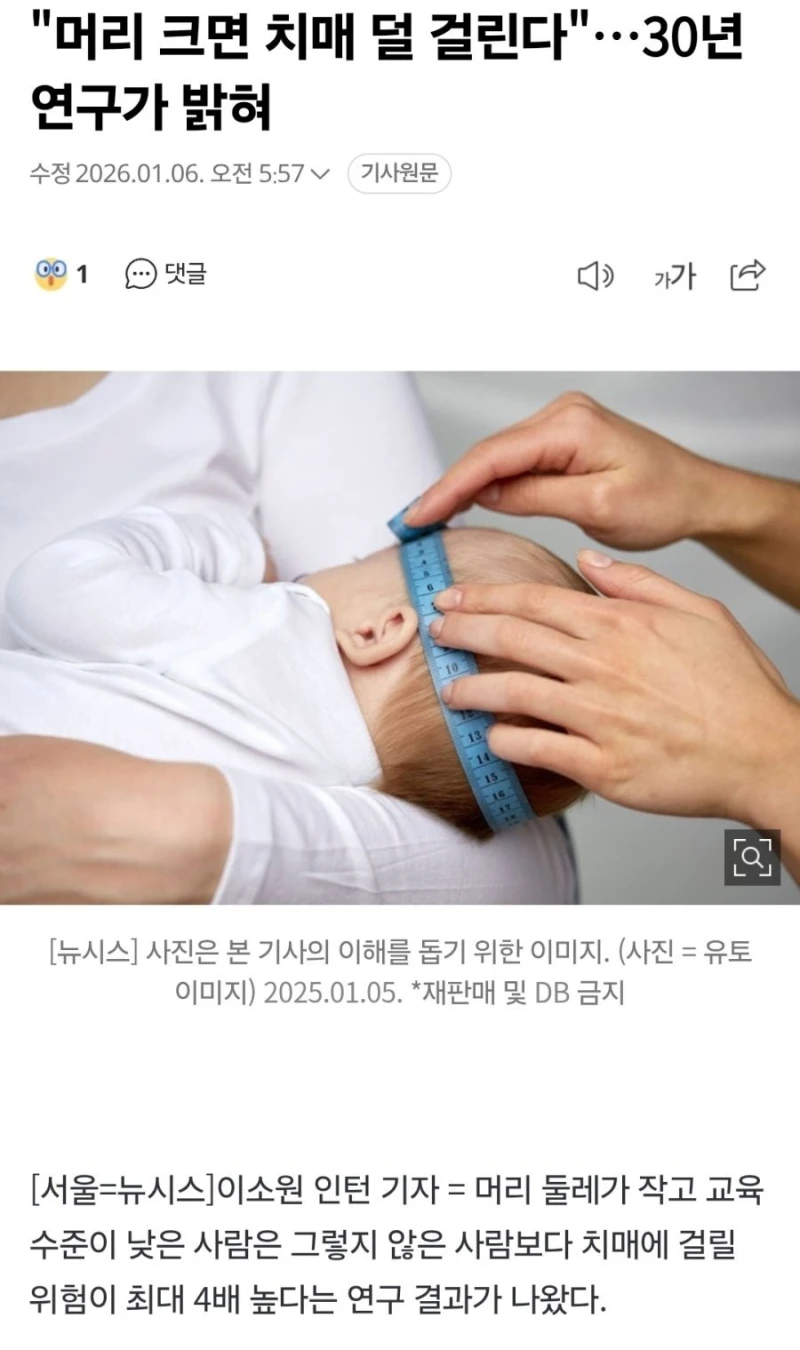 머리 크면 좋은 유일한 장점