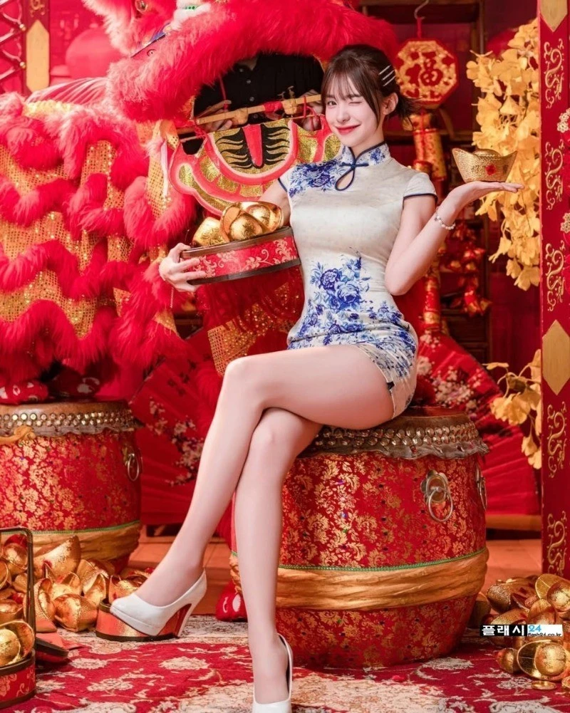 ㅇㅎ)이다혜 대만 치어리더 타이트한 치파오-15