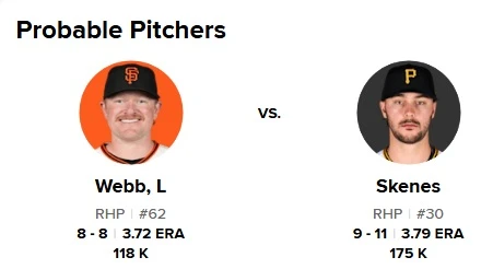MLB   파이리츠 (H)  vs  자이언츠